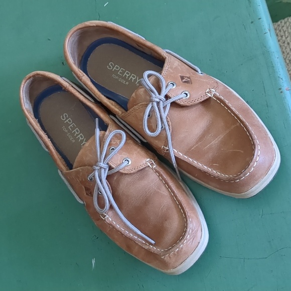 Sperry Top Sider Shoes Mens 13 Boat Billfish Tan Brown Leather Loafers Moccasin - Picture 7 of 10